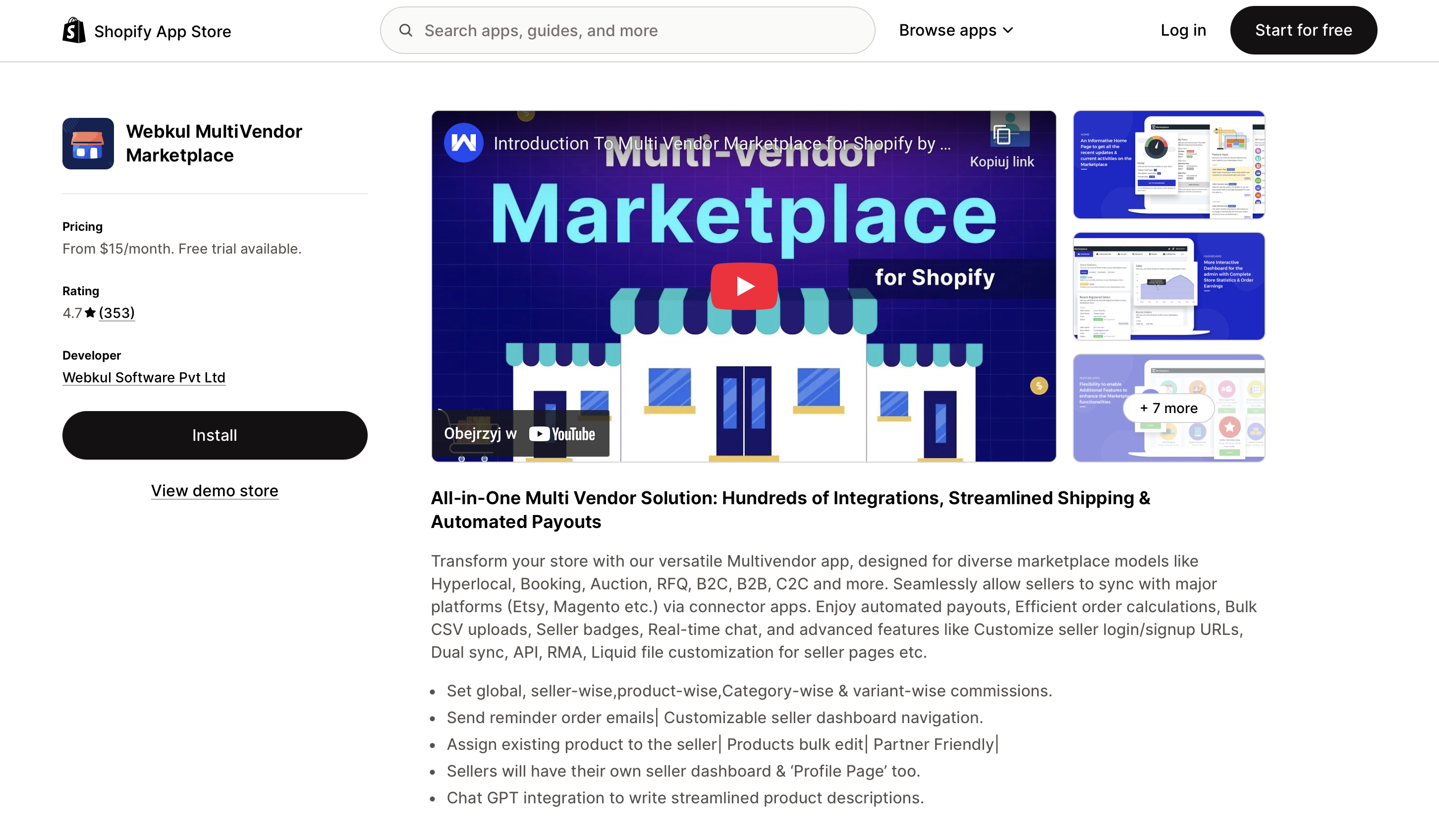 Webkul Multi Vendor Marketplace for Shopify