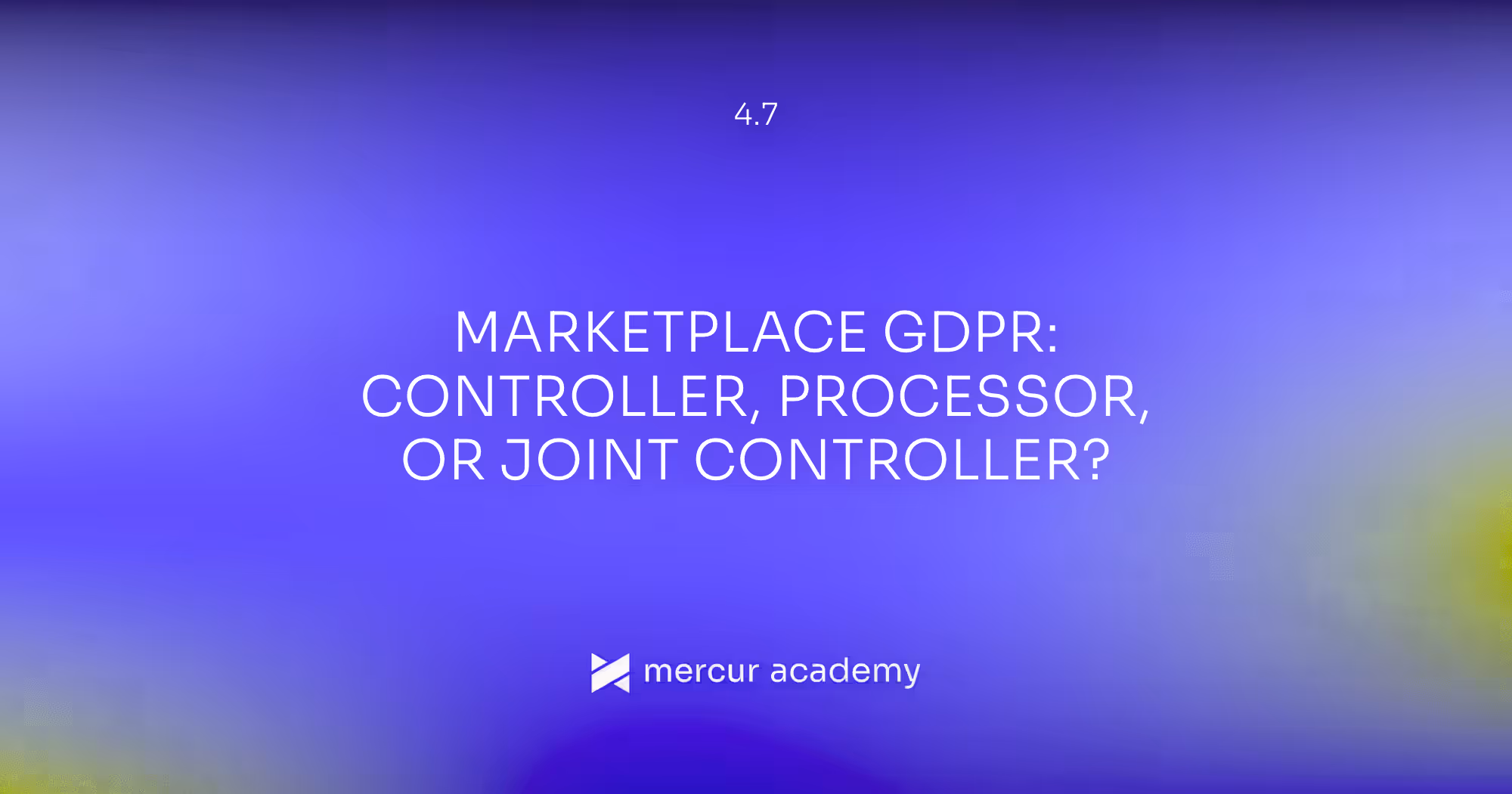 Marketplace GDPR: Controller, Processor, or Joint Controller?
