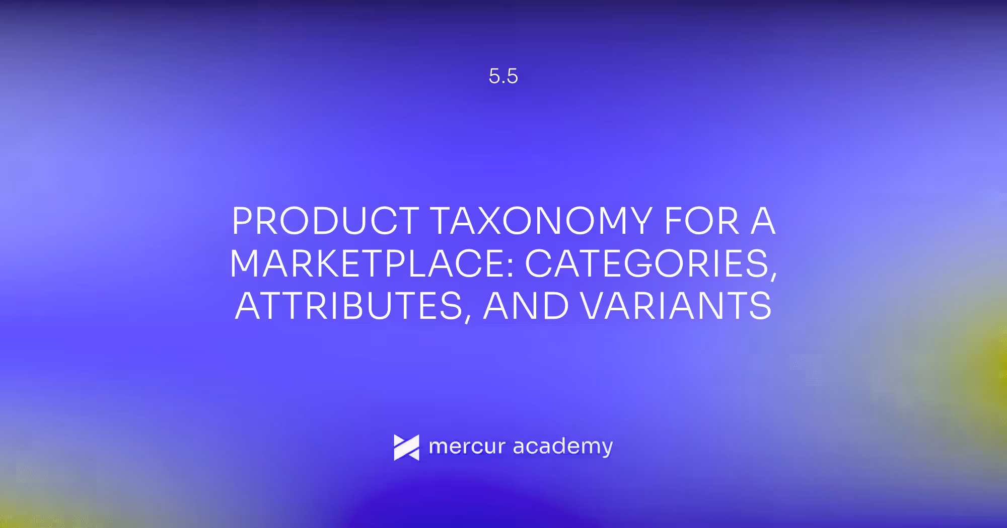 Product Taxonomy for a Marketplace: Categories, Attributes, and Variants