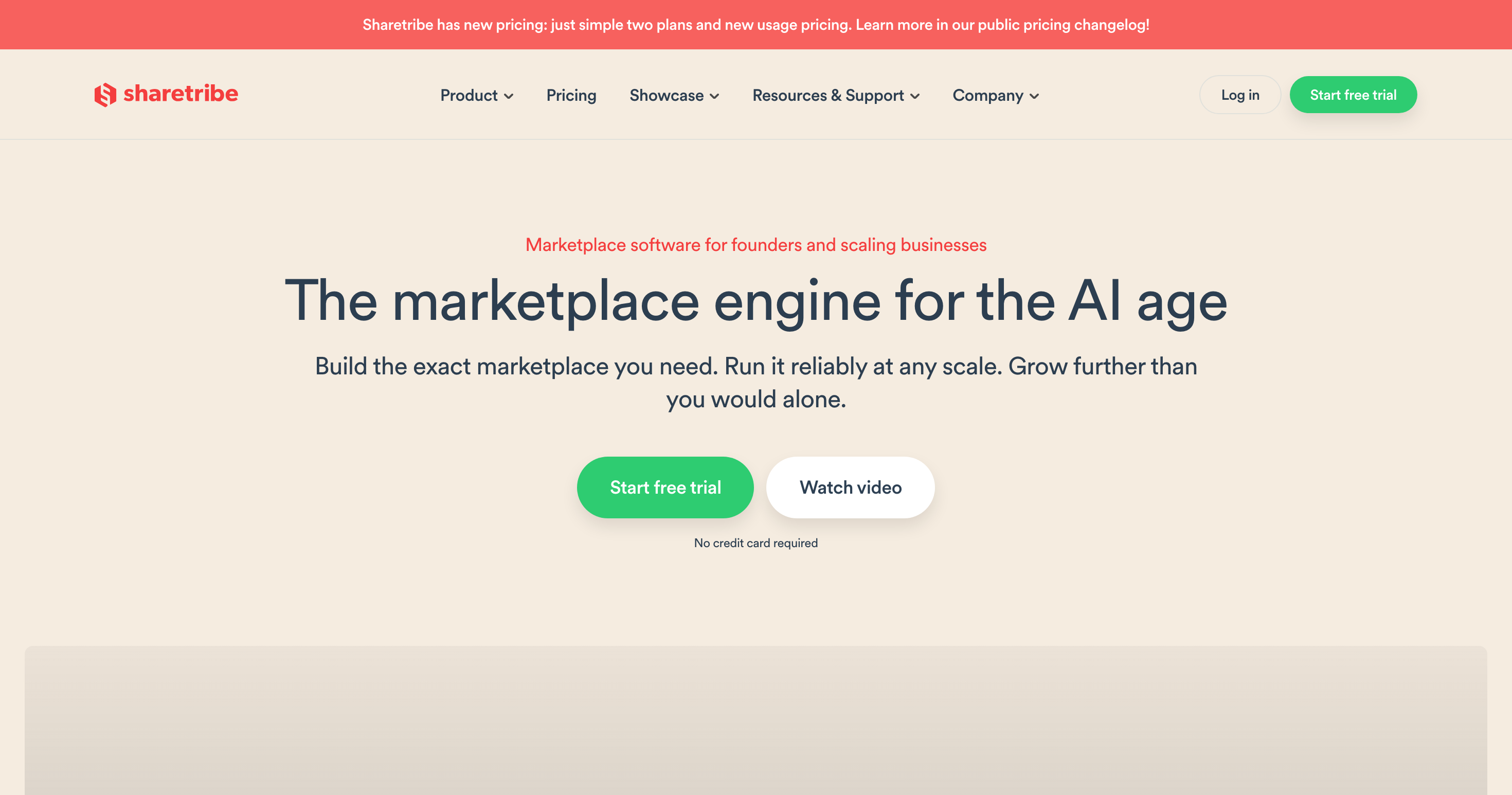 The Sharetribe homepage